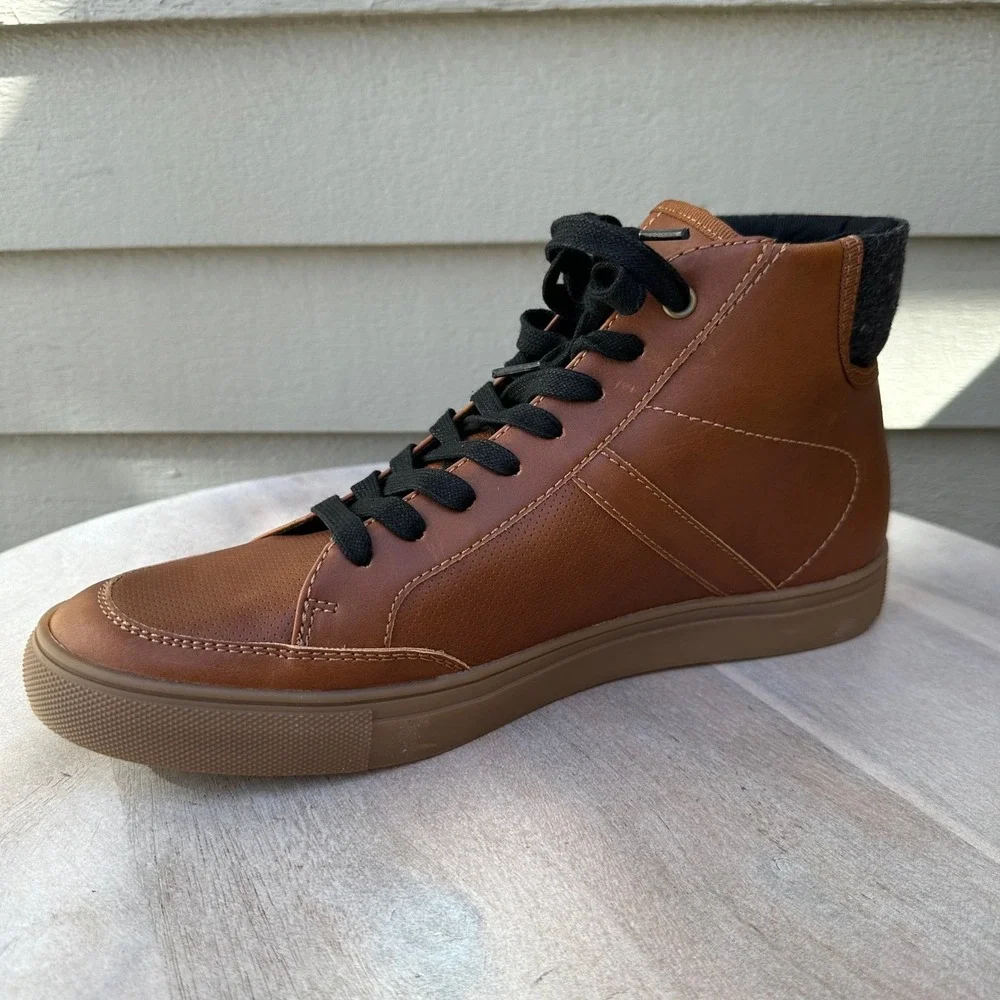 Sonoma Congo Mens Size 10 Ankle Boots Cognac Brown Lace Up New
